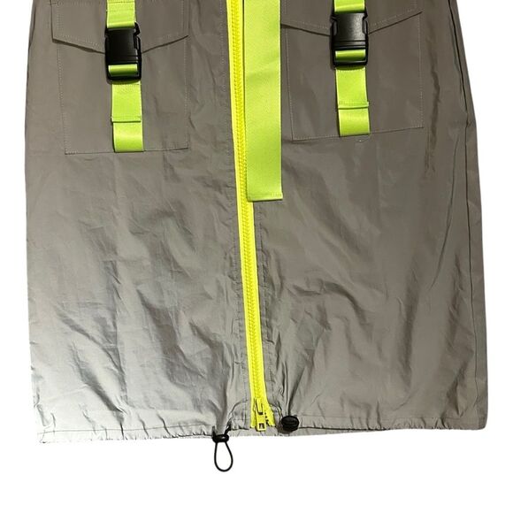 CAPSULLE Y2K Style Reflective High-Waist Midi Skirt With Neon Straps K - Picture 5 of 16